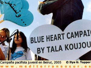 manifestación juvenil en Beirut