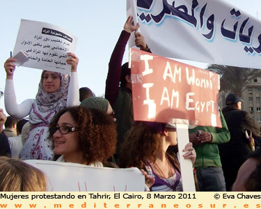 Manifestación feminista en Tahrir, Egipto