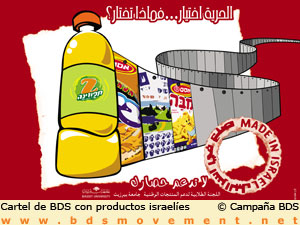 Cartel de boicot a productos israeles