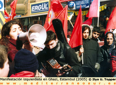 Manifestación en Ghazi, Estambul