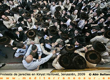 Protesta de jaredíes en Jerusalén