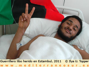Guerrillero libio herido