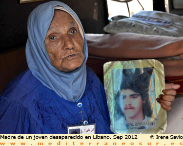 Madre de un desaparecido libanés