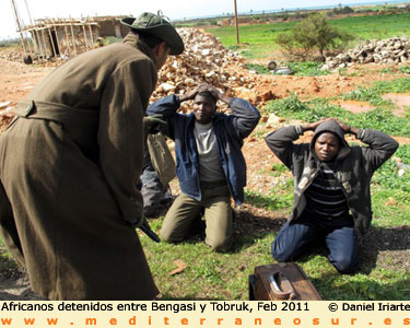 Africanos detenidos, Libia 2011