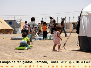 Campo de refugiados en Remada