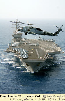 portaaviones de EE UU en el Golfo de Omán