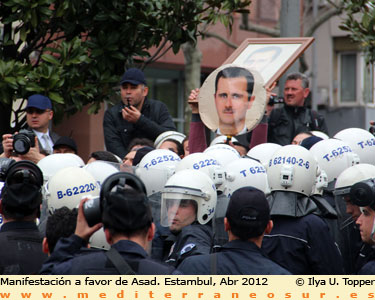 Manifestación a favor de Asad. Estambul