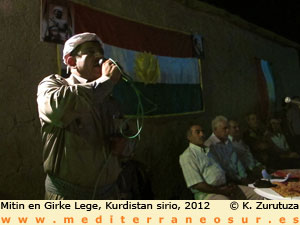 Mitin kurdo en Siria