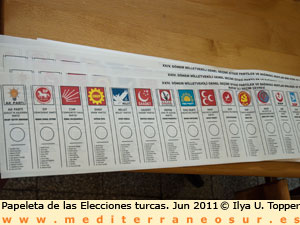 Papeleta electoral turca